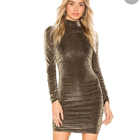 Revolve Likely Gold Mini Dress 6 - Picture 1 of 7